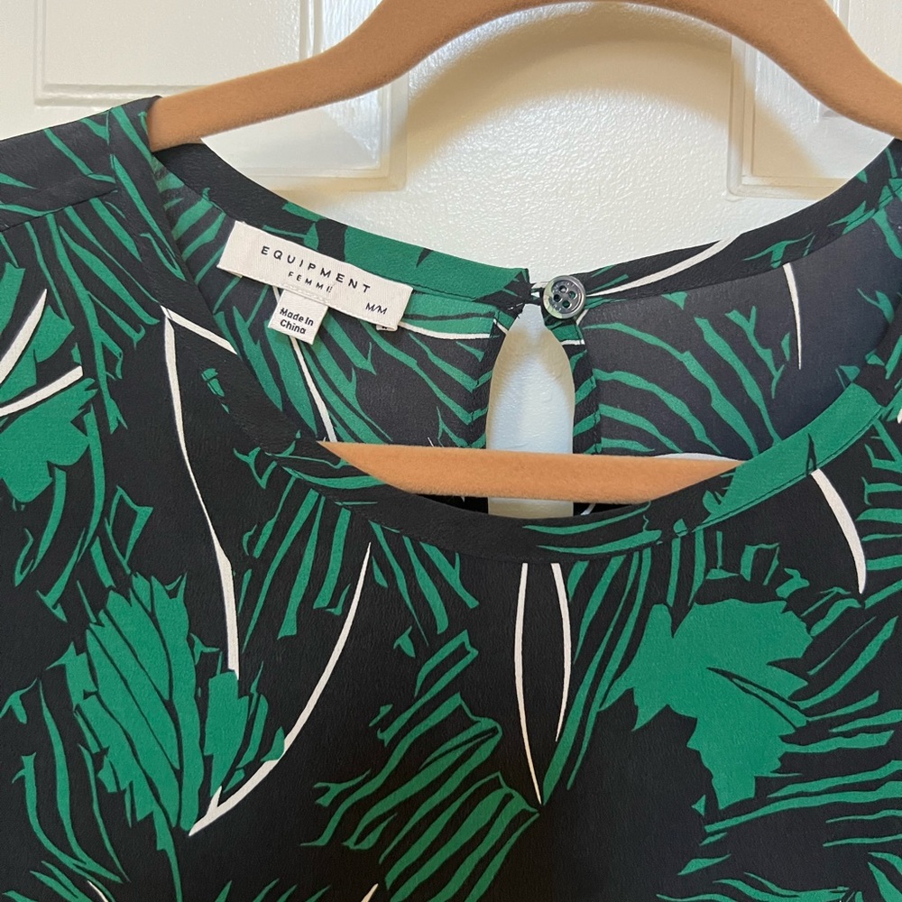 Equipment tropical print shift dress